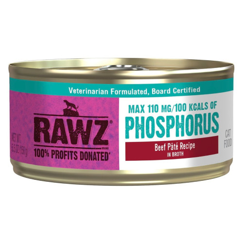 (試食優惠) RAWZ Phosphorus ((Beef Pate Recipe)) in Broth 5.5oz 低磷系列 牛肉醬 營養補充罐 貓罐頭 156g (WCRPB24)